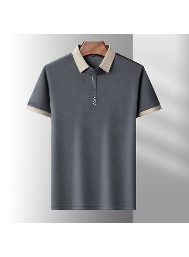 GOCO Light Luxury Short Sleeved Men's Summer Fashion Striped Design Soft Golf Top Breathable Casual T-shirt - Image 1