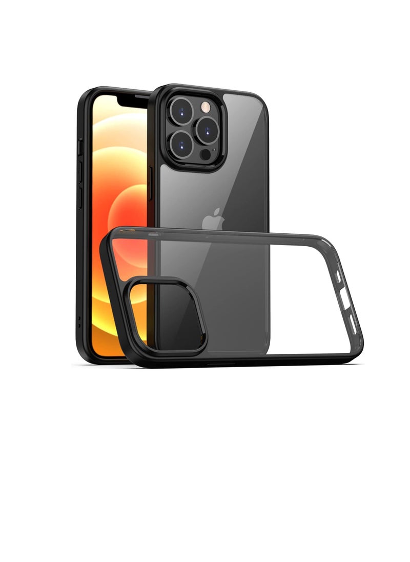 Generic - Case Compatible With iPhone 11 Clear Case Shockproof Hard PC +Soft Silicone [Not Yellowing] Transparent Protective Slim Case Phone (Black) - Image 1