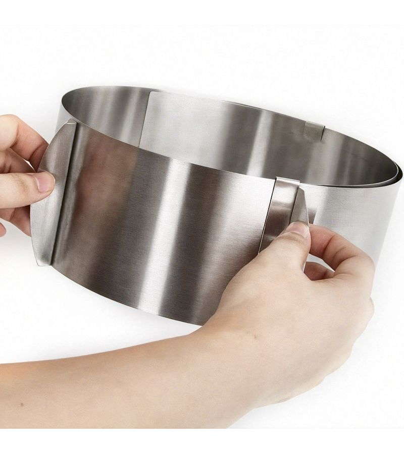 1pc Stainless Steel Round Telescopic Mousse Ring Cake Mold 6 to 12 Inch Adjustable Baking Tool - Image 1