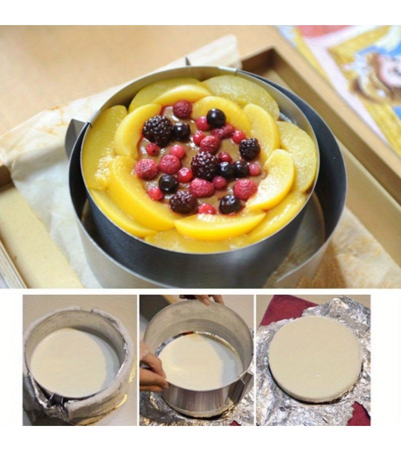 1pc Stainless Steel Round Telescopic Mousse Ring Cake Mold 6 to 12 Inch Adjustable Baking Tool - Image 5