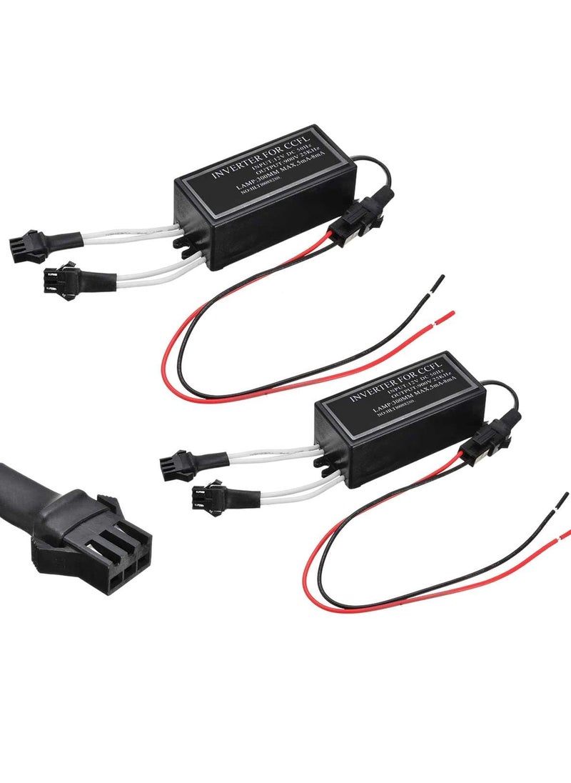 iJDMTOY iJDMTOY Pair Dual-Connector CCFL Inverters Compatible With CCFL Cold Cathode Fluorescent Halo Ring Angel Eyes Lighting Kit Replacement  - Image 1