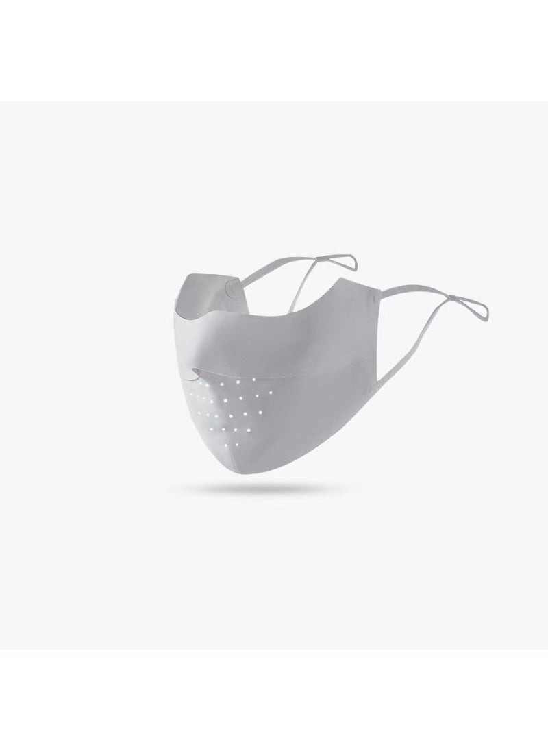 Summer Invisible Silk Sunscreen Mask for Women seamless mask gray