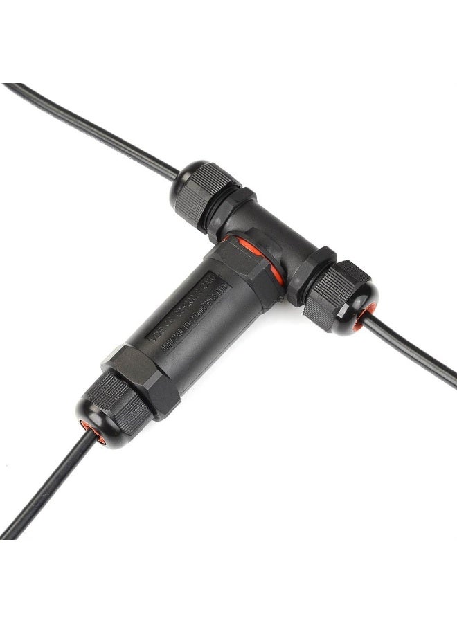 2X Waterproof Power Cable Connector Joint Submersible Water Pond 3 Core CE / IP68 112mm T-Connector - Image 3