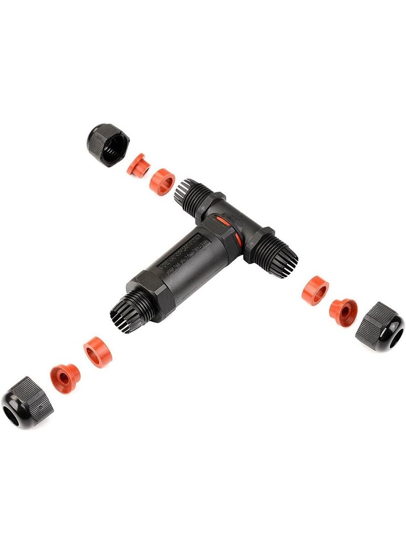 2X Waterproof Power Cable Connector Joint Submersible Water Pond 3 Core CE / IP68 112mm T-Connector - Image 5