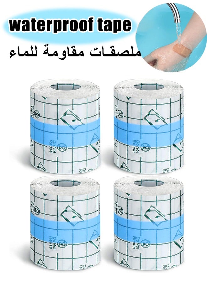 ضمادة مقاومة للماء، أغطية ندبات الاستحمام، رقع واقية، رقعة استحمام مقاومة للماء، شريط لاصق شفاف قوي، ضمادة مرنة شفافة، ضمادات واقية لشفاء الجلد الثاني، شريط مرن مضاد للبكتيريا للجروح، ضمادات لاصقة واقية للوشم للسباحة والاستحمام. - Image 1