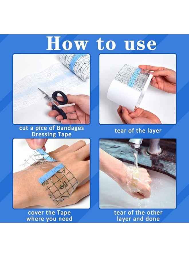ضمادة مقاومة للماء، أغطية ندبات الاستحمام، رقع واقية، رقعة استحمام مقاومة للماء، شريط لاصق شفاف قوي، ضمادة مرنة شفافة، ضمادات واقية لشفاء الجلد الثاني، شريط مرن مضاد للبكتيريا للجروح، ضمادات لاصقة واقية للوشم للسباحة والاستحمام. - Image 5