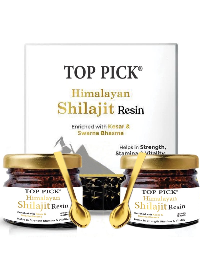 Top Pick Himalayan Shilajit Resin with Kesar & Swarna Bhasma 30g Twin Pack 