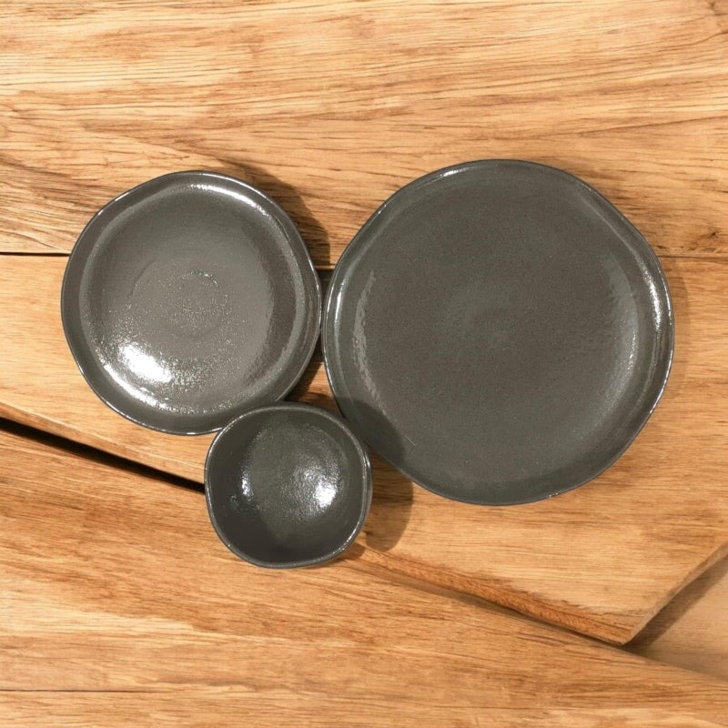 طقم عشاء للطاولة 3 قطع من طبق .طبق حلويات فخر مقاس 25 آمن في الميكروويف غسالة الاطباق والفرن خفيفة الوزن ومقاومة للخدش st0128 - Image 4