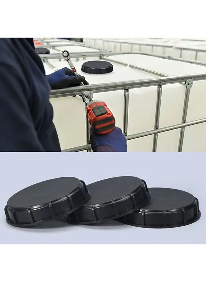 Black Plastic IBC Tote Tank Cover Lid Cap with Gasket 638 Inch Inner Diameter Threaded Seal Top - Image 5