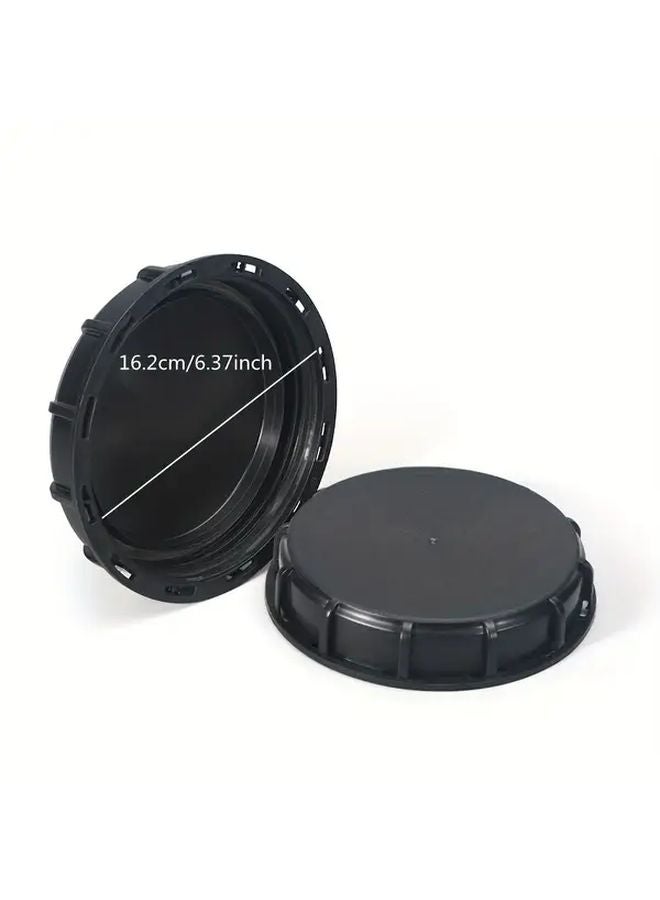 Black Plastic IBC Tote Tank Cover Lid Cap with Gasket 638 Inch Inner Diameter Threaded Seal Top - Image 3