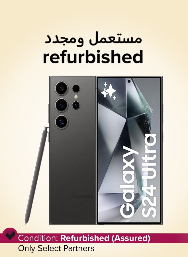 Samsung Refurbished - Galaxy S24 Ultra 5G Dual SIM 256GB 12GB RAM Titanium Black - International Version - Image 1