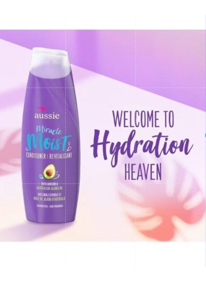 For Dry Hair Paraben-Free Miracle Moist Conditioner With Avocado & Jojoba, 30.4 Fluid Ounce (Pack of 4)