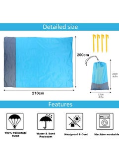 Pocket Picnic Mat, Sandproof Lightweight Pocket Camping Tarp, 210*200cm Foldable & Fits into Small Bag, Water Resistant Washable Quick Dry Compact Beach Mat for Outdoor Recreation - pzsku/Z0833D79ABB26C2F5389BZ/45/_/1729787591/b3cc9922-9a40-43ec-ade9-5eccec274717