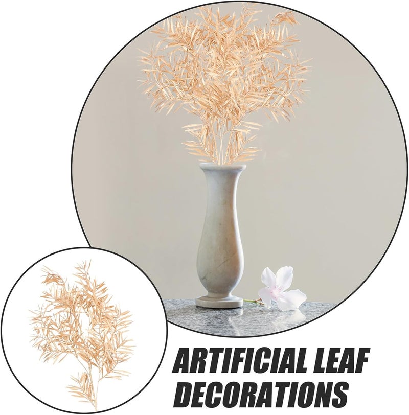 Gold Leaf Artificial Plant Stems Realistic Faux Leaves for Flower Arranging Wedding Decoration and Home Décor DIY Craft - Image 3