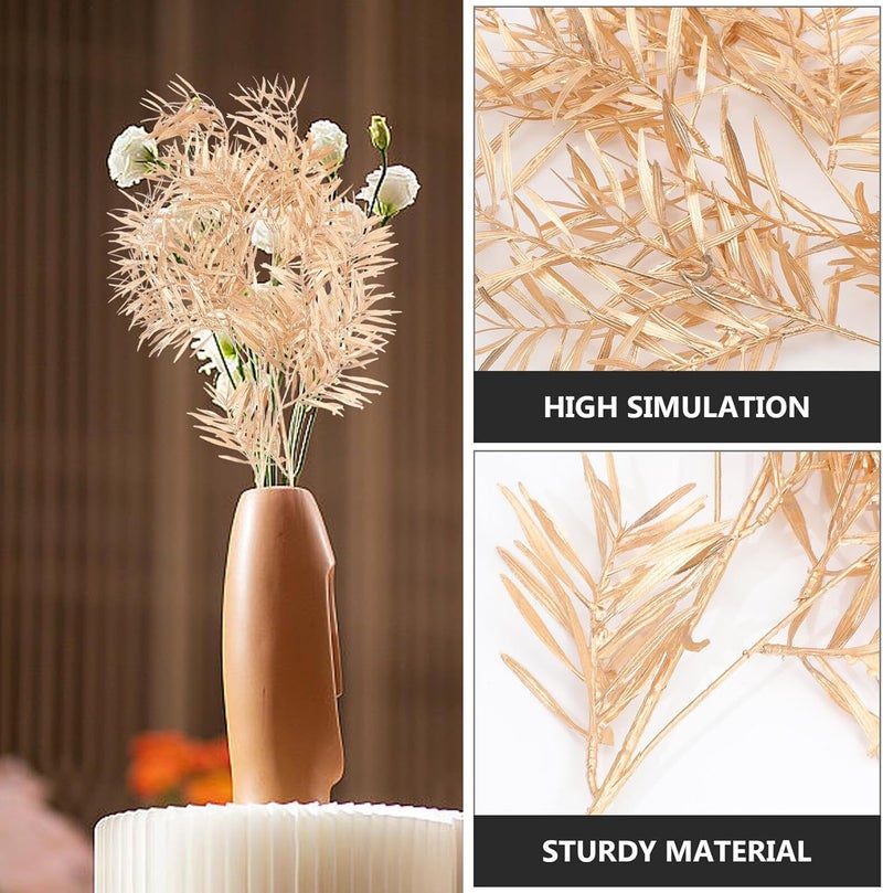 Gold Leaf Artificial Plant Stems Realistic Faux Leaves for Flower Arranging Wedding Decoration and Home Décor DIY Craft - Image 5