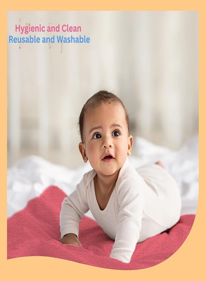 Bibs & cribs Bibs&cribs Quick Dry Sheet for New Born Baby, Navy Blue Large & Pink Medium Combo Pack | Waterproof Bed Pad with Anti-Pilling Fleece, Washable Dry Sheet for Baby Urine Mat - Image 3