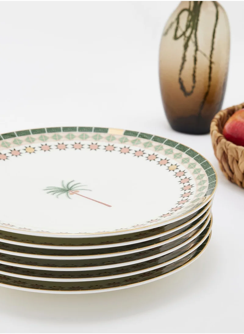 Zarina PLATE DINNER 27CM PALM SET OF 6