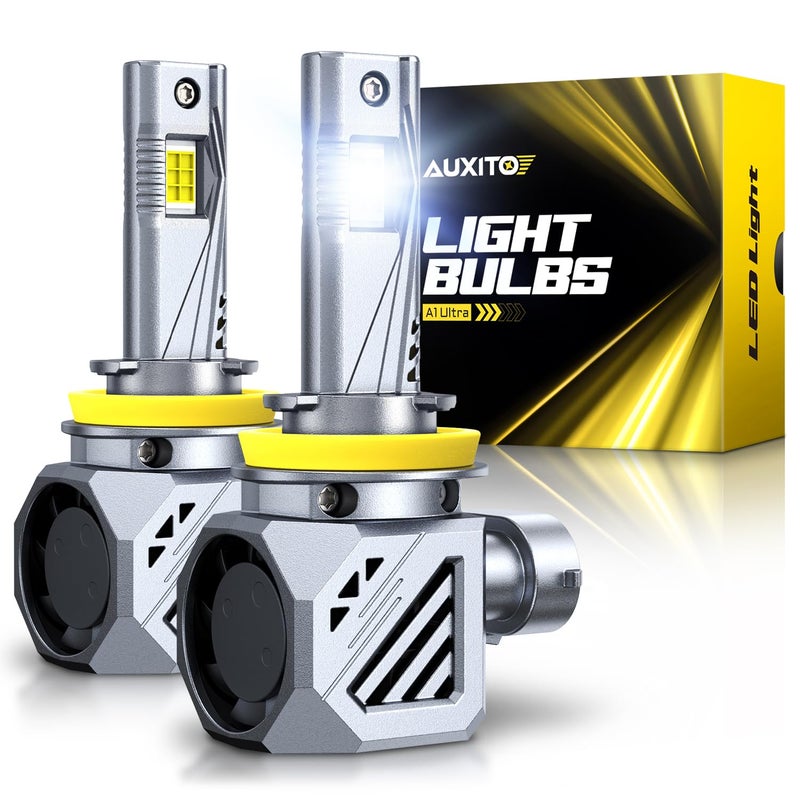 مصابيح AUXITO H11 LED 6500K بيضاء زينون مصابيح ضوئية لاسلكية عبوة من 2
