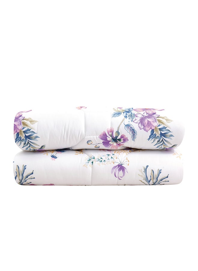 Horse comforter set with durable and soft fabric two sides with a floral pattern 4 pieces single size