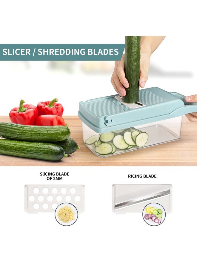 senbowe Ultra-Sharp 420-Grade Hardened Stainless Steel Onion Vegetable Chopper Dicer, 8 Interchangeable Blades, Includes Egg White Separator, Time Saver, 1 Year Warranty - Image 3