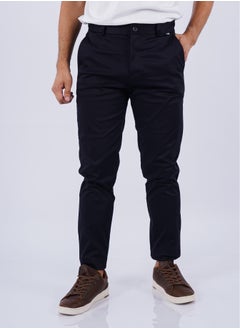 Men’s Flat Front Ankle Length Casual Pant in Midnight