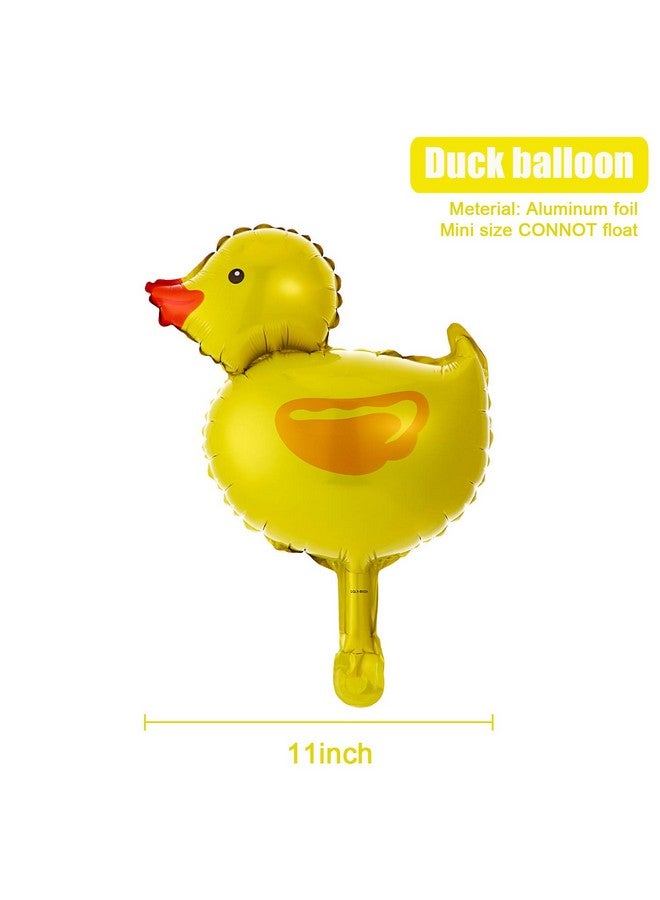 Gejoy 16 Pieces Mini Duck Foil Balloons Farm Animal Foil Balloon with 2 Rolls Gold Ribbons for Birthday Baby Shower Party Decoration - Image 2