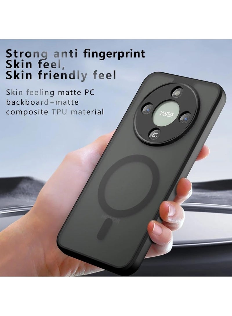 general Magnetic Protective Case Compatible with Honor X9d 5G Matte Semi-Transparent Black Case Resists Yellowing Airbag-Style PC+TPU Shock-Absorbing Back Cover for Honor X9d - Image 2