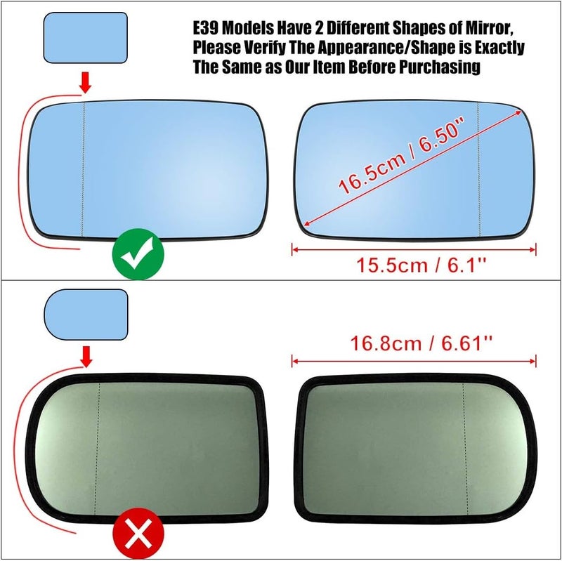 Wivplex Heated Side Mirror Glass for BMW E39 E46 - Image 3