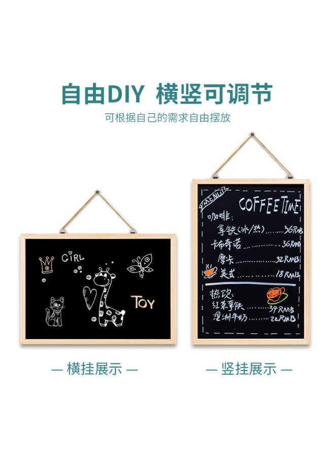 Qifu 45*60cm Wooden Frame Magnetic Erasable Blackboard, Wall-mounted Commercial Advertising Board For Guesthouses, Small Blackboard For Street Vendors, Display Board, Message Board, Restaurant Takeout Handwritten Board