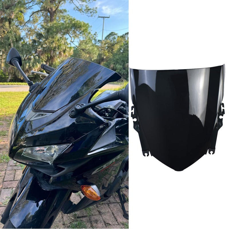 Midimttop Front Black Smoke Windshield Fairing Wind Deflectors Windscreen Visor fit for Honda CBR500R CBR 500R CBR 500 R Accessories 2013 2014 2015
