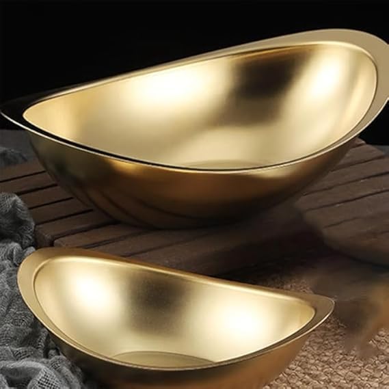 Gyanadh Stainless Steel Serving Cooking Golden Snack Salad Bowl Starter Bowl Bars Design for Dessert Fruits Dipping Bowl Appetizer French Fries Ketchup Seasoning Salad Serving Bowl Food Container - Image 4