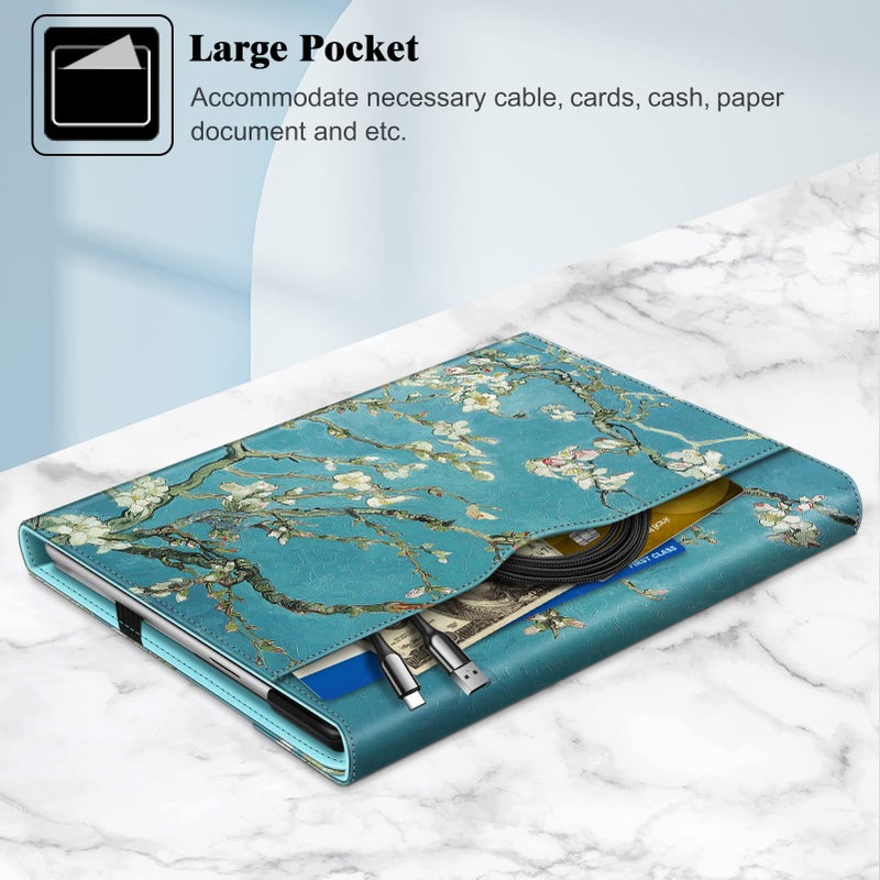 Fintie Case for 13 Inch Microsoft Surface Pro 11/10/9 - Multiple Angle Viewing Portfolio Business Cover with Pocket & Stylus Holder, Compatible with Type Cover Keyboard, Blossom - Image 5