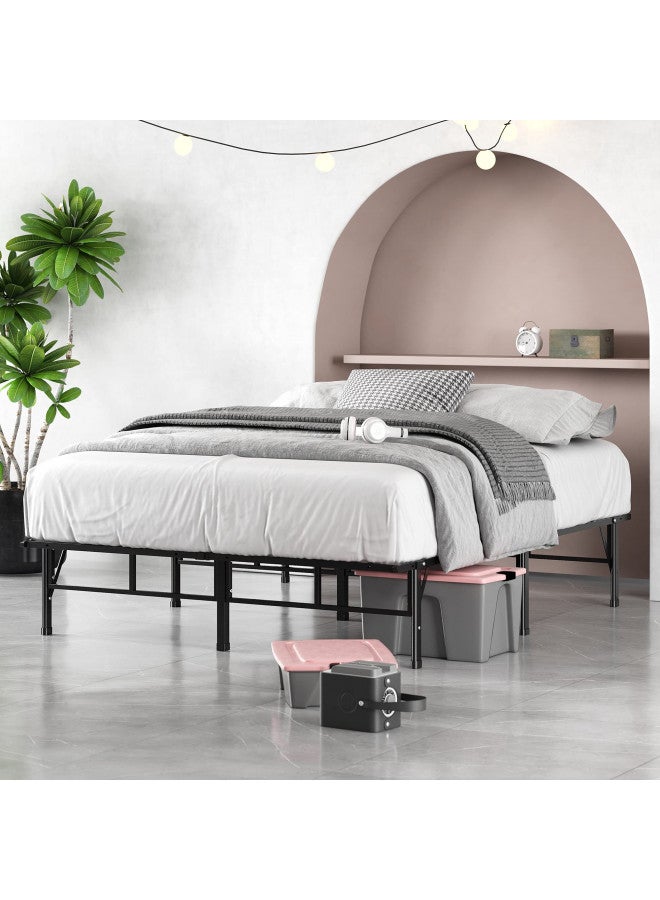 Zinus إطار سرير زينوس سمارت بيس كومباك، 14 بوصة، إطار معدني، لا حاجة لمرتبة صندوقية، دعم قوي من شرائح فولاذية، كامل - Image 2