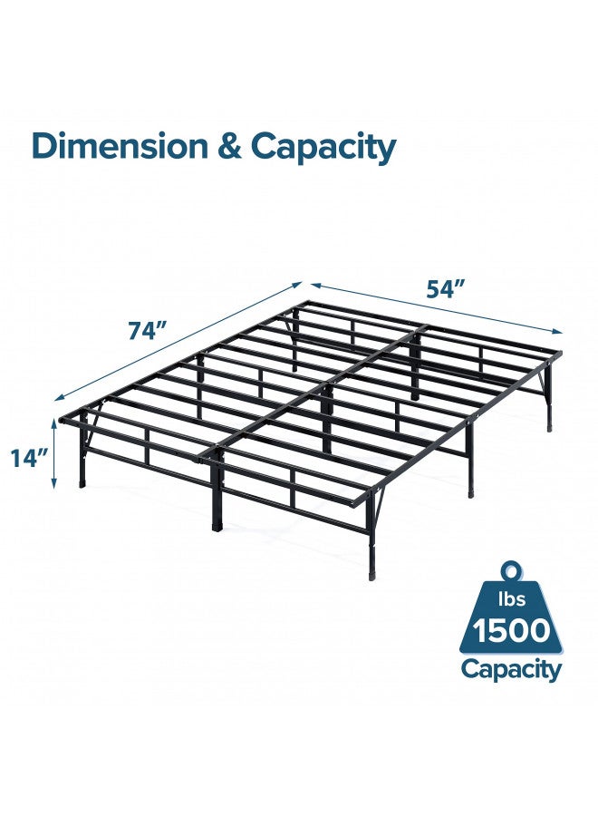 Zinus إطار سرير زينوس سمارت بيس كومباك، 14 بوصة، إطار معدني، لا حاجة لمرتبة صندوقية، دعم قوي من شرائح فولاذية، كامل - Image 5