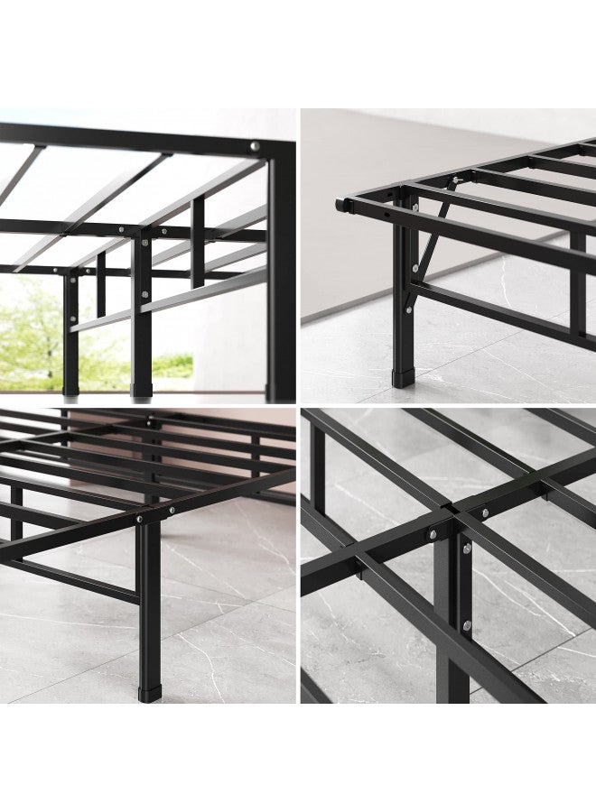 Zinus إطار سرير زينوس سمارت بيس كومباك، 14 بوصة، إطار معدني، لا حاجة لمرتبة صندوقية، دعم قوي من شرائح فولاذية، كامل - Image 4