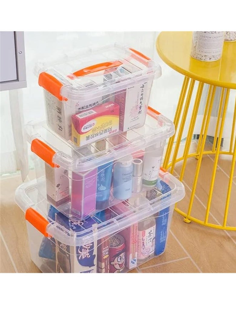 Generic 2pcs Plastic Storage Boxes, 15L Clear Stackable Containers With Lockable Lids, Clear Plastic Organizer – Transparent Box Storing Toys, Shoes, Kitchen Items, Snacks, Tools, Medicine  - Image 3