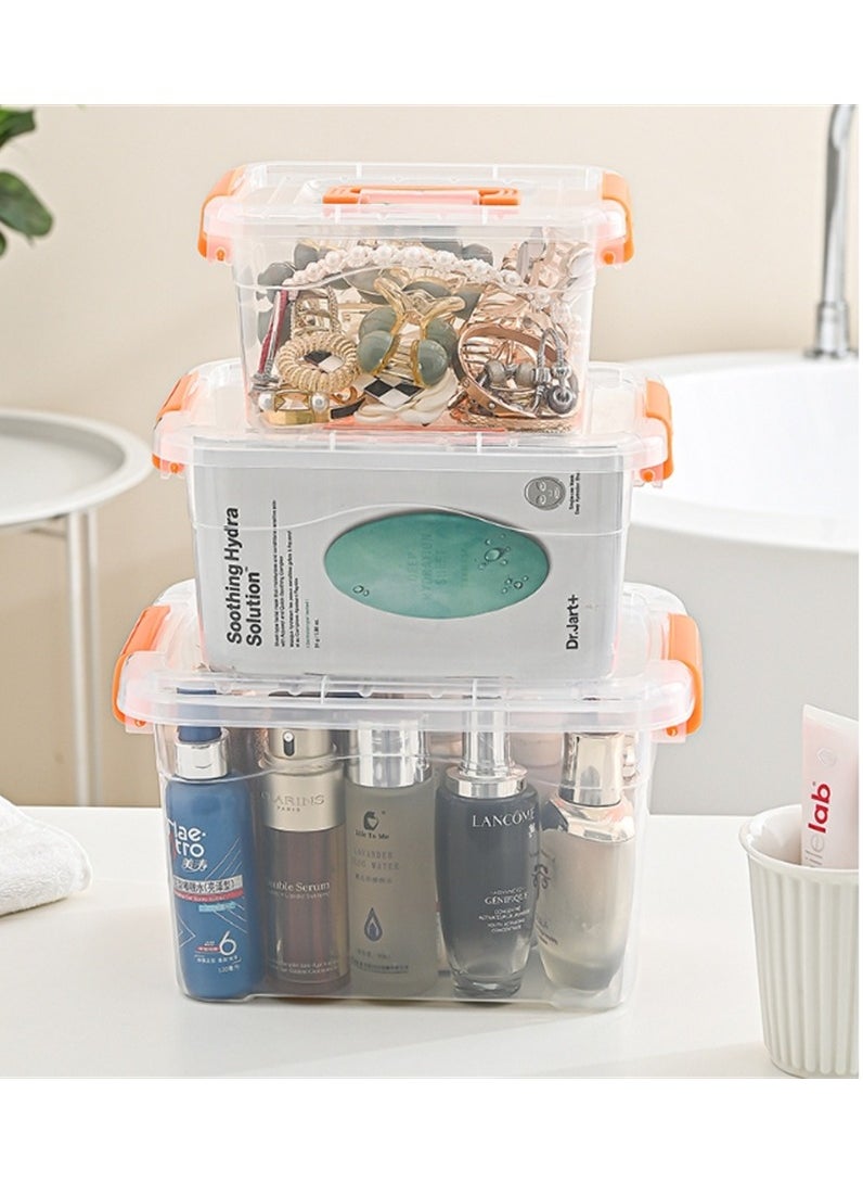 Generic 2pcs Plastic Storage Boxes, 15L Clear Stackable Containers With Lockable Lids, Clear Plastic Organizer – Transparent Box Storing Toys, Shoes, Kitchen Items, Snacks, Tools, Medicine  - Image 4
