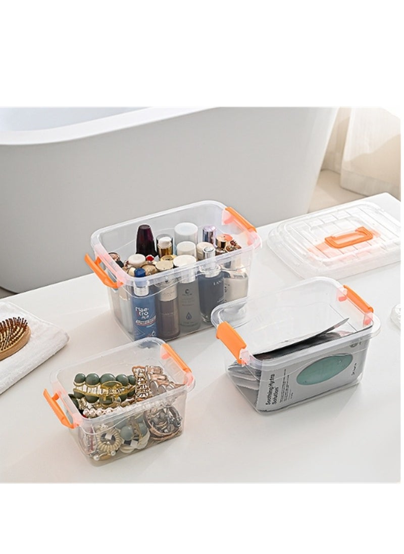 Generic 2pcs Plastic Storage Boxes, 15L Clear Stackable Containers With Lockable Lids, Clear Plastic Organizer – Transparent Box Storing Toys, Shoes, Kitchen Items, Snacks, Tools, Medicine  - Image 5