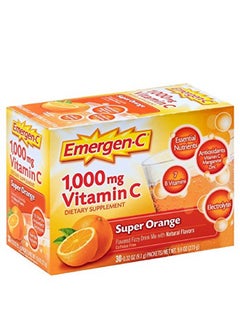 Emergen-C Vitamin C Flavored Fizzy Drink Mix Packets Super Orange 0.32 Ounce (Pack Of 30)  - Image 2