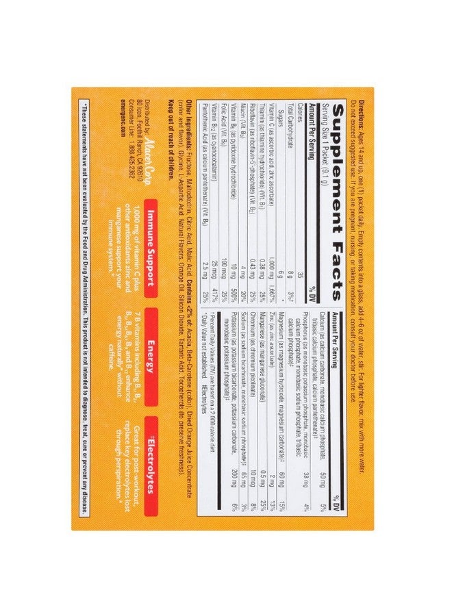 Emergen-C عبوات مشروب فوار بنكهة فيتامين سي سوبر برتقال 0.32 أونصة (عبوة من 30) - Image 3