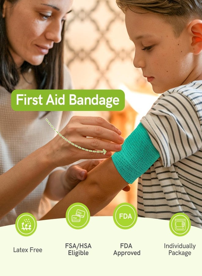 FriCARE Self Adhesive Bandage Wrap, Medical Tape in First Aid Kit, Cohesive Bandages for Wounds Sport Vet, 2 Inches X 5 Yards 6 Rolls, Rainbow - Image 2
