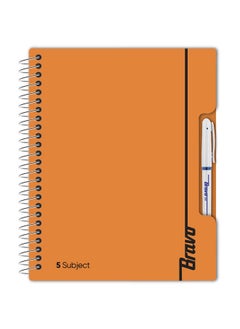 Bravo New Bravo Notebook - Orange Color -  5 Subjects 