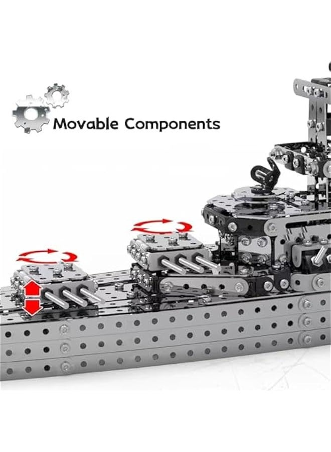 BYTEWAR 3D Metal Puzzle Erector Set - 1188 Piece Military Model Building Set for Boys, Adults, and Men -   Birthday Gift - Image 4