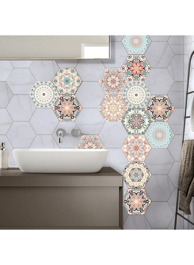 Wholesale Bathroom Kitchen Wall Stickers Non-slip Six Sides Floor Stickers Hexagonal Tile Stickers Style Summary LB001-040 - Image 2