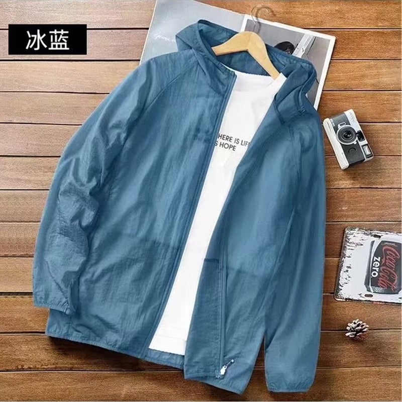 Ice Silk Thin Outer Tower Jacket Men'S Summer Breathable 2024 Men'S Fishing Sunscreen Jacket Outdoor Cardigan - Image 2