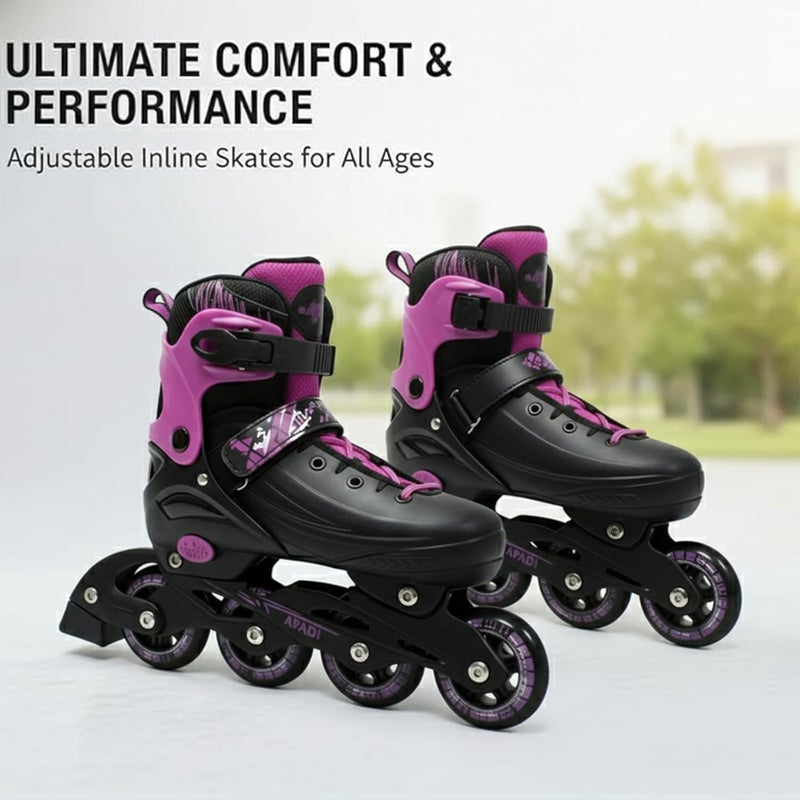 OVERS LED Adjustable Inline Skates for Kids & Youth - Black/Pink - Image 5
