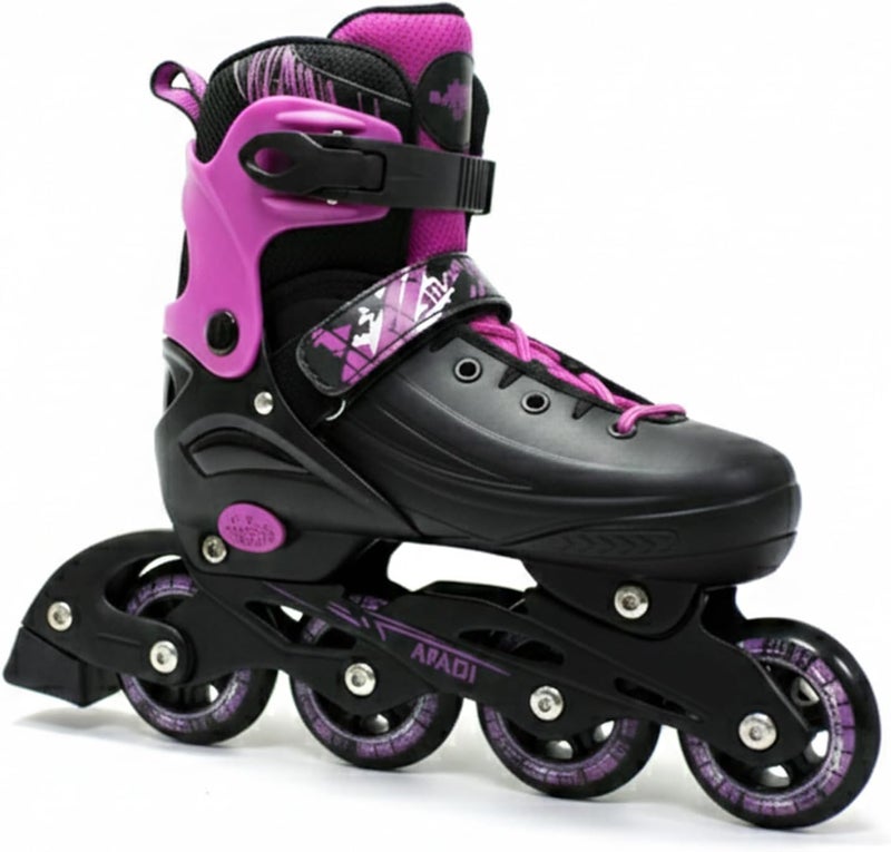 OVERS LED Adjustable Inline Skates for Kids & Youth - Black/Pink - Image 1