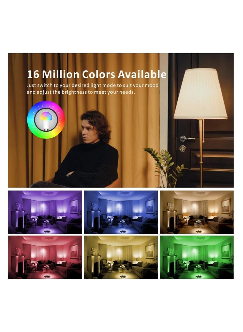 Baytion 10W LED Screw Bulb 2700K-6500K RGB Multicolored Dimmable,LED Bulbs with Smart Life APP Control,Compatible with Echo,Google Home No Hub Required (2 Pack) - Image 4