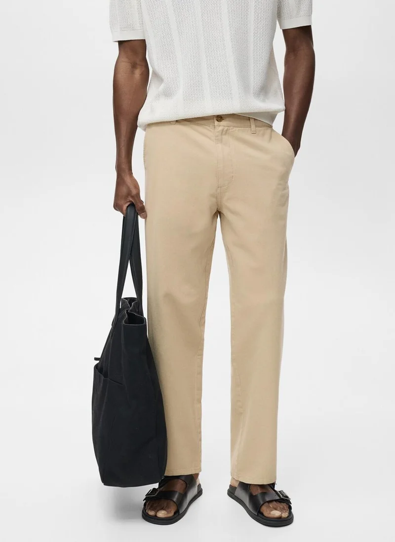 مانجو مان Regular-fit jeans made from a cotton-linen blend