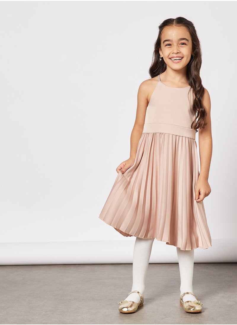 Chi-Chi London - Girls Pleated Satin Dress - Image 1